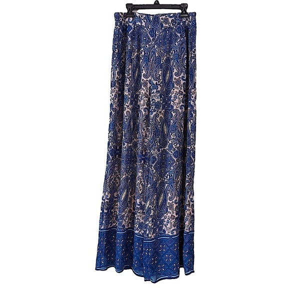 C est 1946 Border Print Palazzo Wide Leg Pants Size Small - Picture 2 of 7